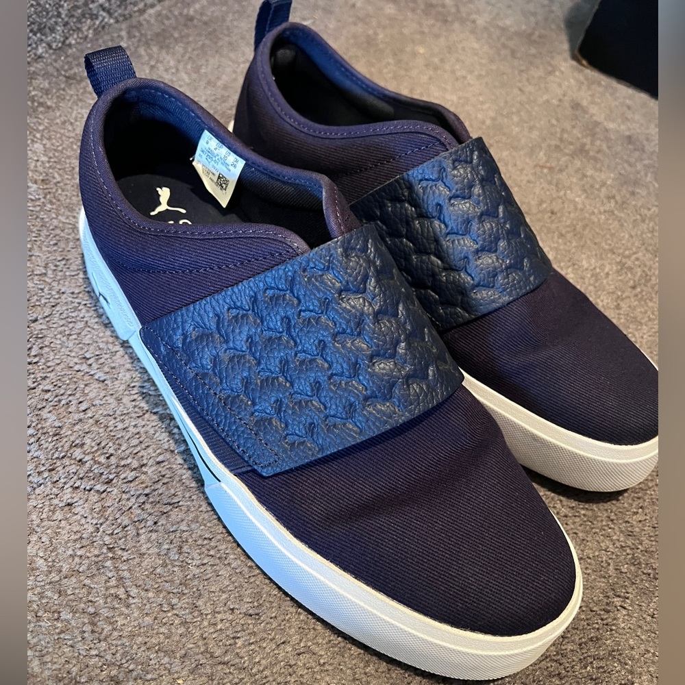 Puma Navy and White Slip-on Sneakers
